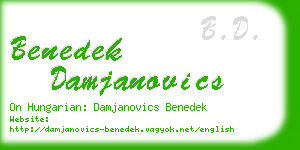 benedek damjanovics business card